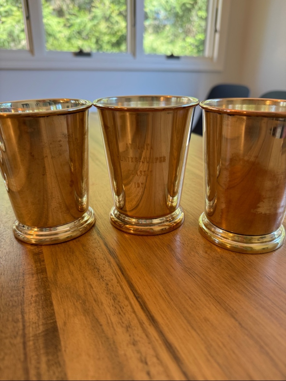 Vintage Mint Julep Cups Set 8 Atlanta Hunter Jumper Classic Sheridan Silverplate - Picture 17 of 17